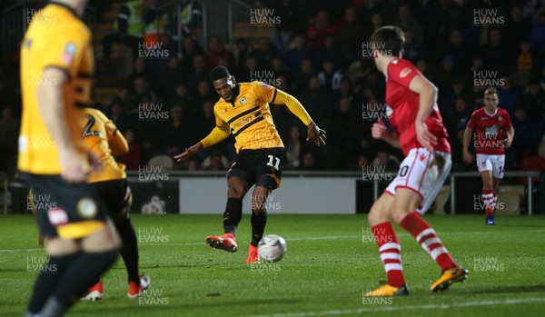 111218 - Newport County v Wrexham AFC - FA Cup Second Round Replay - Jamille Matt of Newport County scores their second goal