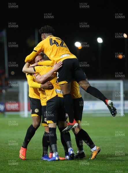 111218 - Newport County v Wrexham AFC - FA Cup Second Round Replay - Jamille Matt of Newport County celebrates scoring a goal with team mates
