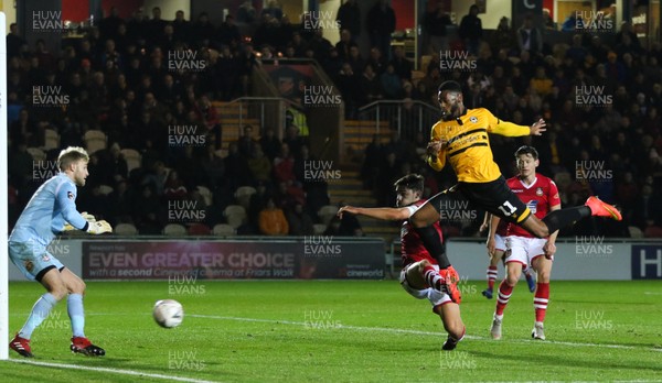 111218 - Newport County v Wrexham, FA Cup Round 2 Replay - Jamille Matt of Newport County looks to find the net