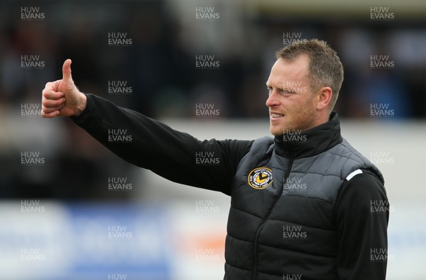 140417 - Newport County v Yeovil Town, Sky Bet League 2 - Newport County caretaker manager Mike Flynn