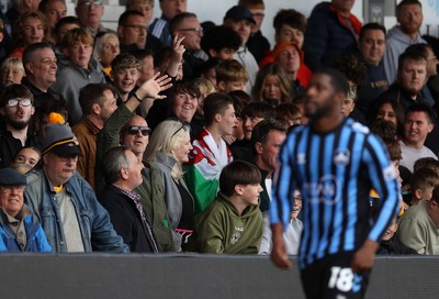171026 - Newport County v York City, SkyBet League Two - Fans wave off Jovan Malcolm of York City after he is given a red card by referee Neil Hair