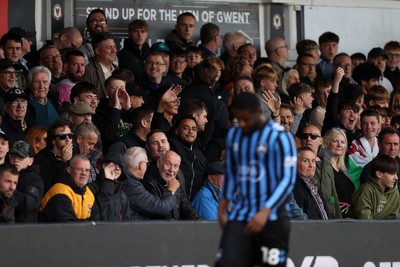 171026 - Newport County v York City, SkyBet League Two - Fans wave off Jovan Malcolm of York City after he is given a red card by referee Neil Hair