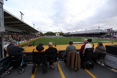 171026 - Newport County v York City, SkyBet League Two - Disabled supporters watch the game 