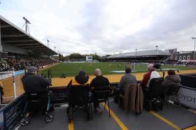 171026 - Newport County v York City, SkyBet League Two - Disabled supporters watch the game 