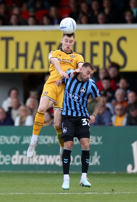 171026 - Newport County v York City, SkyBet League Two - Ciaran Brennan of Newport County is challenged by Jack Hunt of York City 