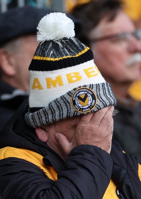 171026 - Newport County v York City, SkyBet League Two - A dejected Newport County fan