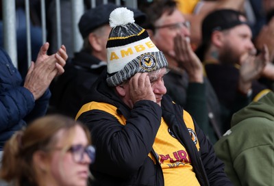 171026 - Newport County v York City, SkyBet League Two - A dejected Newport County fan