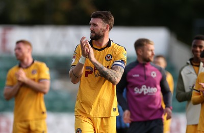 171026 - Newport County v York City, SkyBet League Two - Kyle Cameron of Newport County thanks the fans