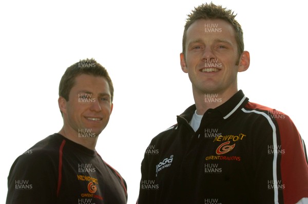 28.03.07 - Newport-Gwent Dragons Press Conference - Dragons Kevin Morgan(R) and Gareth Wyatt ahead of their sides clash with Brive in the European Challenge Cup 