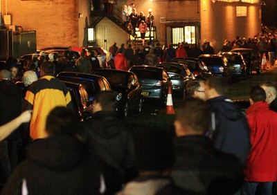 04.11.11 Dragons v Blues - RaboDirect PRO 12 - Supporters leave Rodney Parade after the match is postponed 