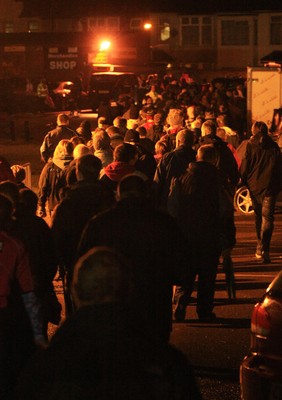 04.11.11 Dragons v Blues - RaboDirect PRO 12 - Supporters leave Rodney Parade after the match is postponed 