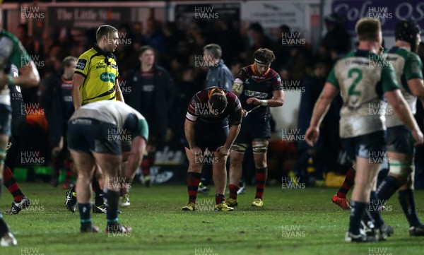 110216 - Newport Gwent Dragons v Connacht - Guinness PRO12 - Dejected Dragons players at full time