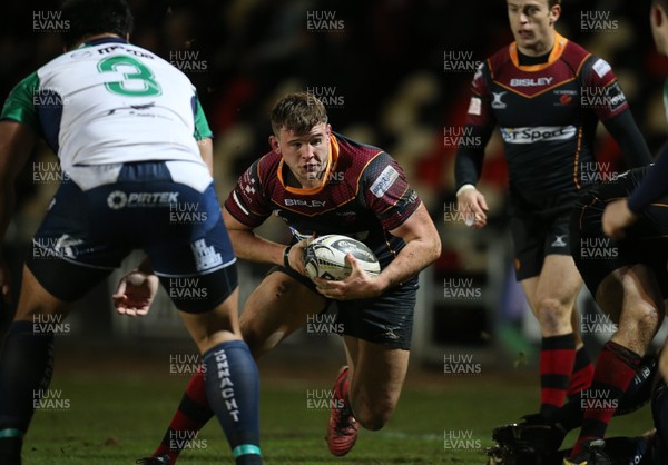 110216 - Newport Gwent Dragons v Connacht, Guinness PRO12 - Elliot Dee of Newport Gwent Dragons takes on Rodney Ah You of Connacht and Caolin Blade of Connacht