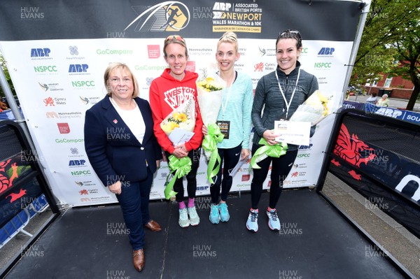 050519 - ABP Newport Wales Marathon & 10K - (L-R) Lucy Marland (3rd), Charlotte Taylor-Green (1st) and Rachel Felton (2nd)