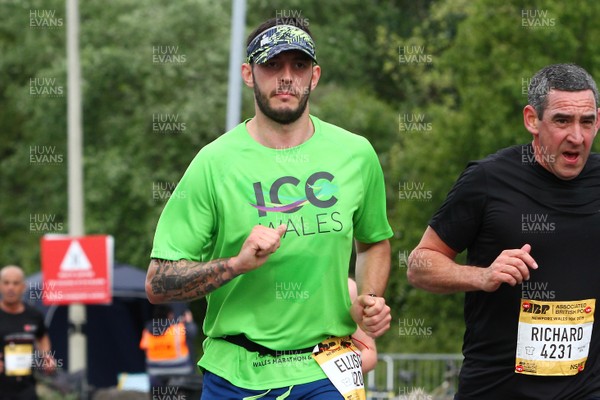 050519 - Newport Wales  Marathon and 10K - 10K runner for ICC Wales at Newport Transporter Bridge 