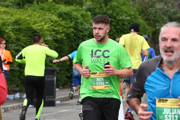 050519 - Newport Wales  Marathon and 10K - 10K runner for ICC Wales at Newport Transporter Bridge 