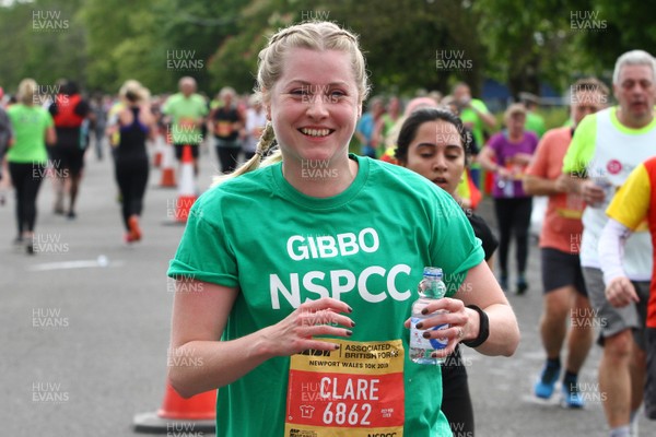 050519 - Newport Wales  Marathon and 10K - 10K runner for NSPCC at Newport Transporter Bridge 