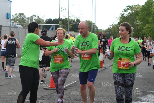 050519 - Newport Wales  Marathon and 10K - 10K runners for ICC Wales at Newport Transporter Bridge 