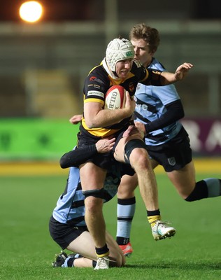 211125 - Newport RFC v Cardiff RFC, Super Rugbi Cymru - Hunter Ward of Newport charges forward