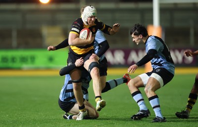 211125 - Newport RFC v Cardiff RFC, Super Rugbi Cymru - Hunter Ward of Newport charges forward