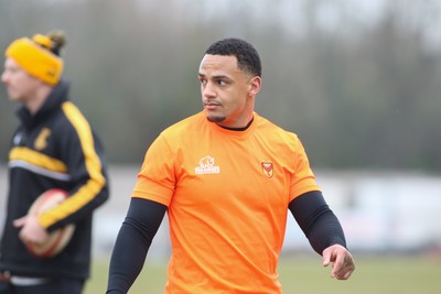 150225 - Newport RFC v Carmarthen Quins - Super Rygbi Cymru (SRC) - Ashton Hewitt of Newport continues his recovery