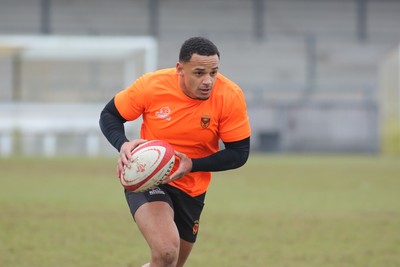 150225 - Newport RFC v Carmarthen Quins - Super Rygbi Cymru (SRC) - Ashton Hewitt of Newport continues his recovery