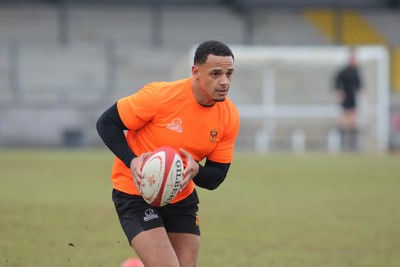 150225 - Newport RFC v Carmarthen Quins - Super Rygbi Cymru (SRC) - Ashton Hewitt of Newport continues his recovery