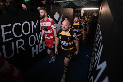 070326 - Newport RFC v Llandovery RFC - SRC Cup Final - Both sides run out at the start of the match