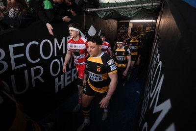 070326 - Newport RFC v Llandovery RFC - SRC Cup Final - Both sides run out at the start of the match