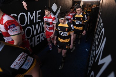 070326 - Newport RFC v Llandovery RFC - SRC Cup Final - Both sides run out at the start of the match