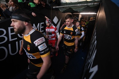 070326 - Newport RFC v Llandovery RFC - SRC Cup Final - Both sides run out at the start of the match