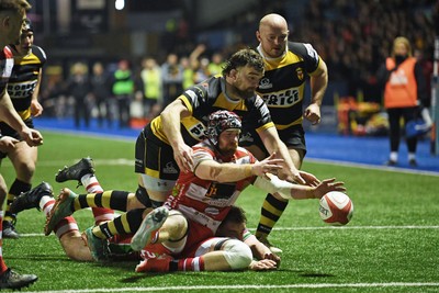 070326 - Newport RFC v Llandovery RFC - SRC Cup Final - Ben Roach of Newport goes close to putting the ball over the line