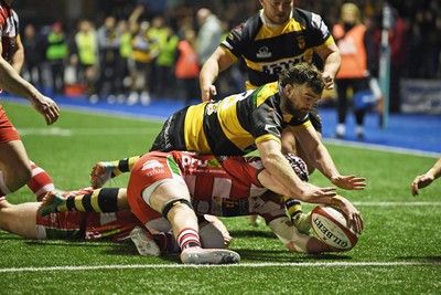 070326 - Newport RFC v Llandovery RFC - SRC Cup Final - Ben Roach of Newport goes close to putting the ball over the line