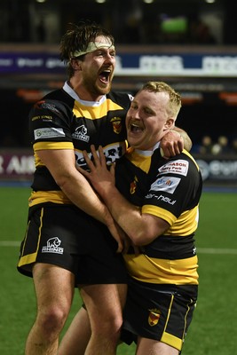 070326 - Newport RFC v Llandovery RFC - SRC Cup Final - Newport player celebrate the win at full time