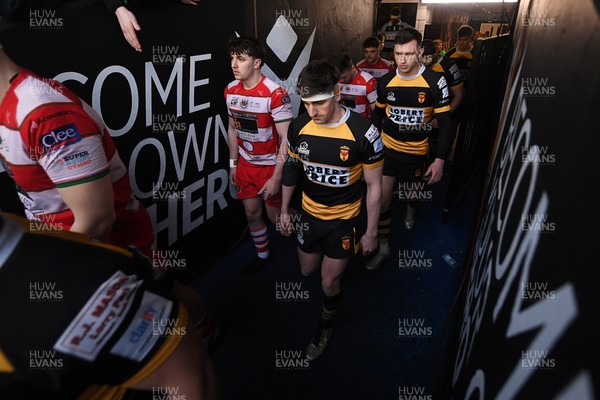 070326 - Newport RFC v Llandovery RFC - SRC Cup Final - Both sides run out at the start of the match