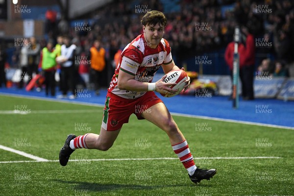 070326 - Newport RFC v Llandovery RFC - SRC Cup Final - Llien Morgan of Llandovery runs in to score a try