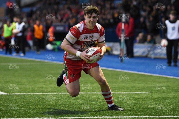 070326 - Newport RFC v Llandovery RFC - SRC Cup Final - Llien Morgan of Llandovery runs in to score a try