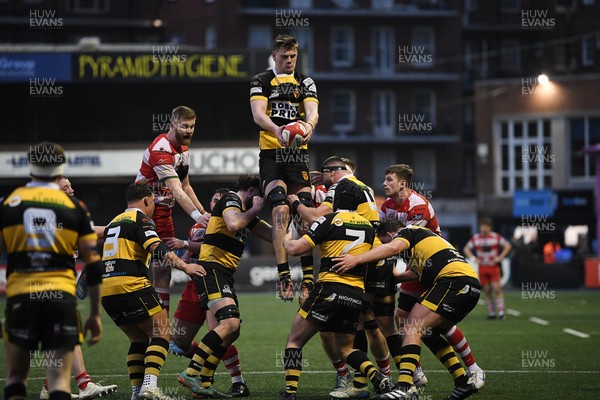 070326 - Newport RFC v Llandovery RFC - SRC Cup Final - Callum Bradbury of Newport wins the line-out