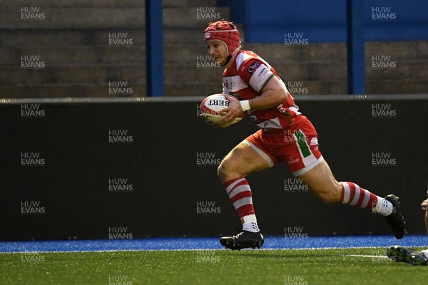 070326 - Newport RFC v Llandovery RFC - SRC Cup Final - Harri Doel of Llandovery runs in to score a try