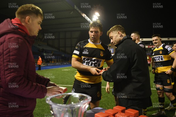070326 - Newport RFC v Llandovery RFC - SRC Cup Final - Leigh Halfpenny awards players their medals