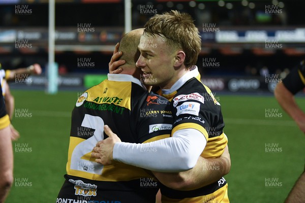 070326 - Newport RFC v Llandovery RFC - SRC Cup Final - Newport player celebrate the win at full time