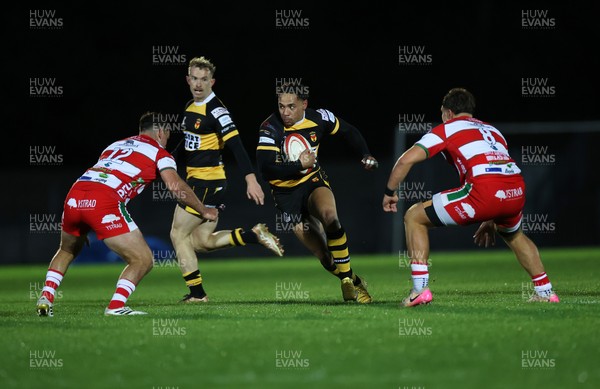 120925 - Newport RFC v Llandovery RFC - Super Rygbi Cymru SRC - Lloyd Lewis of Newport is challenged by Rhodri Jones of Llandovery 