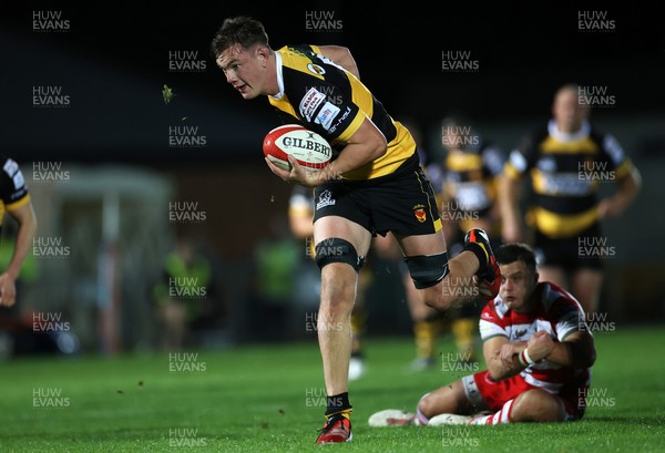 120925 - Newport RFC v Llandovery RFC - Super Rygbi Cymru SRC - Callum Bradbury of Newport on the charge