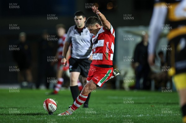 120925 - Newport RFC v Llandovery RFC - Super Rygbi Cymru SRC - Ioan Hughes of Llandovery kicks a penalty
