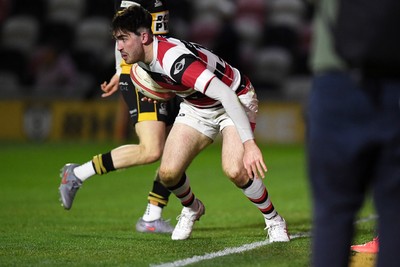 090426 - Newport RFC v Pontypool RFC - Super Rygbi Cymru - Ellis Davies of Pontypool scores a try
