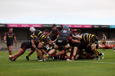 120926 - Newport RFC v Rygbi RGC - Super Rygbi Cymru - SRC - Ethan Phillips of Newport pushes over the line to score a try