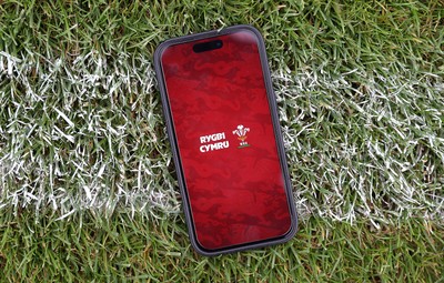120926 - Newport RFC v Rygbi RGC - Super Rygbi Cymru - SRC - Rygbi Cymru App on a phone screen