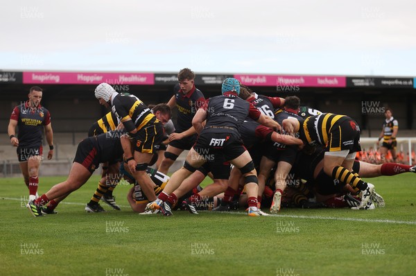 120926 - Newport RFC v Rygbi RGC - Super Rygbi Cymru - SRC - Ethan Phillips of Newport pushes over the line to score a try