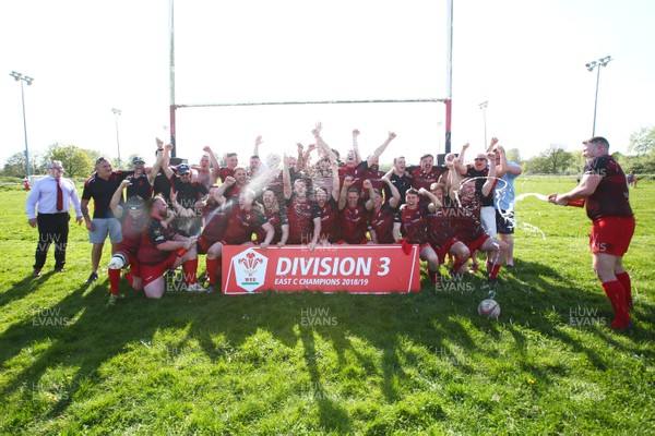200419 - Newport Saracens v Rogerstone RFC - WRU National League Division 3 East C -   Newport Saracens celebrate winning their league