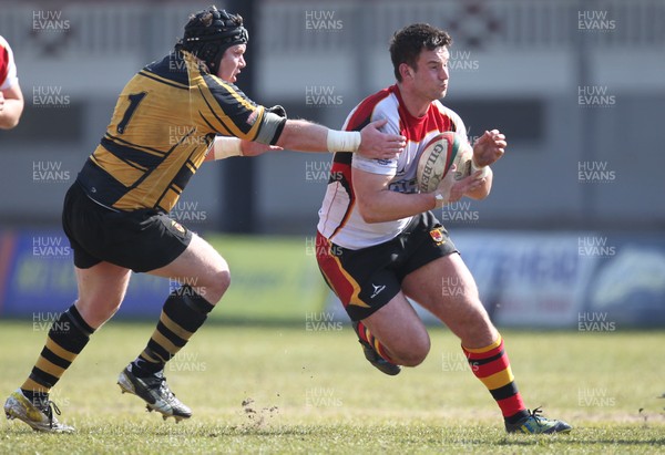 060413 - Newport RFC v Carmarthen Quins, Principality Premiership - Carmarthen Quins' Rheon James is tackled